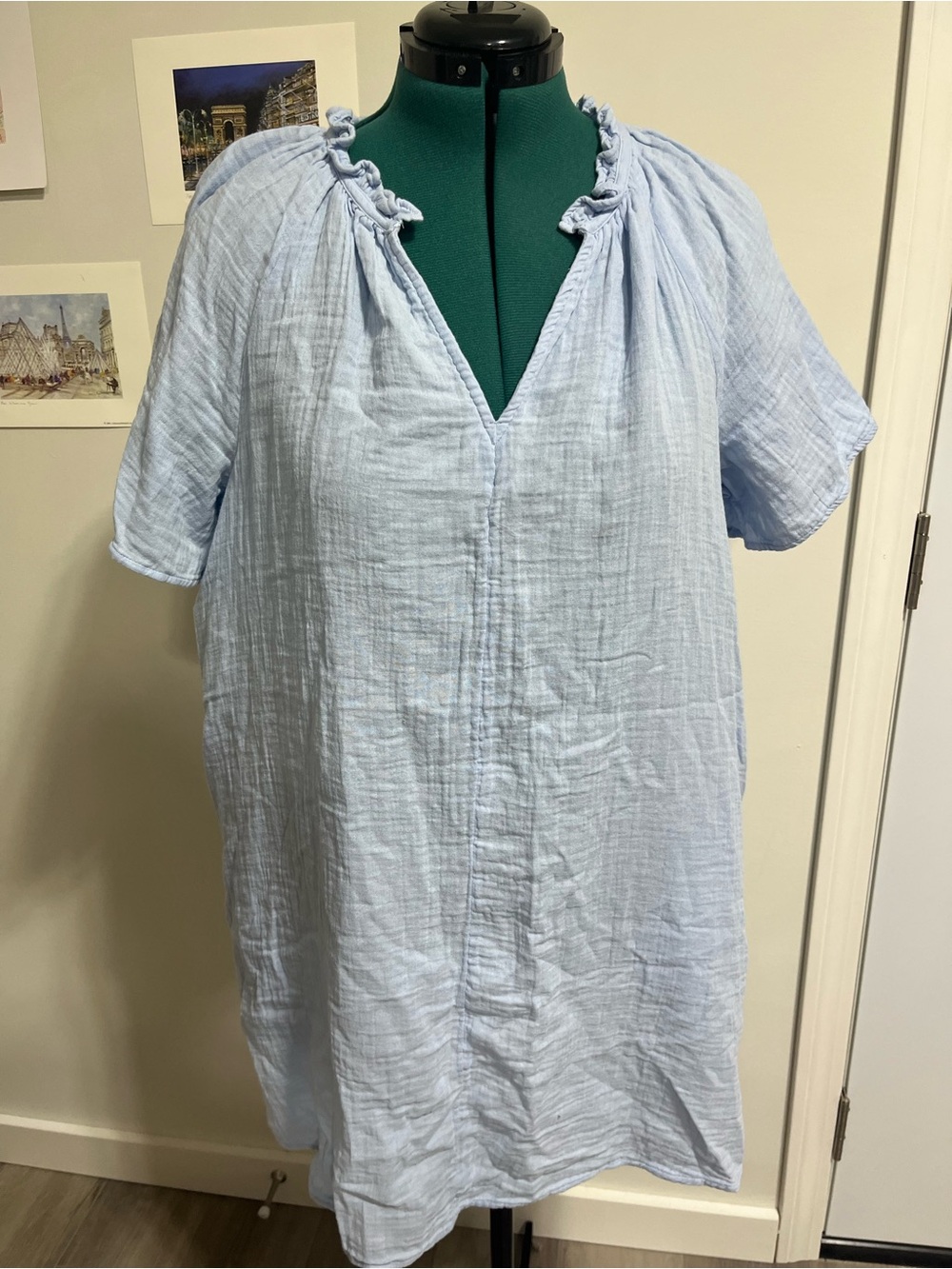 Old Navy Light Blue Gauze Tunic Top